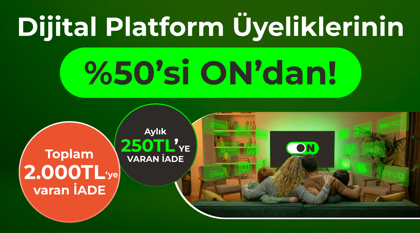 Dijital Üyeliklerde %50 İade ON’da!