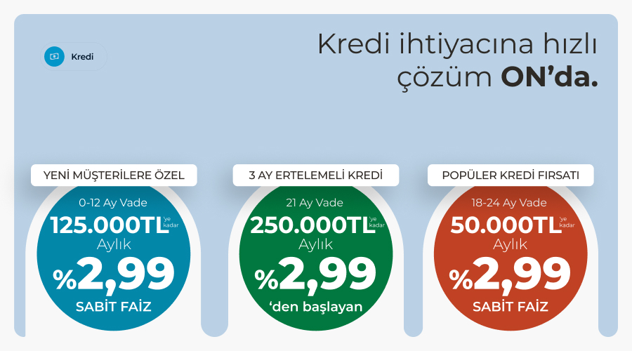 ON Dijital İhtiyaç Kredisi