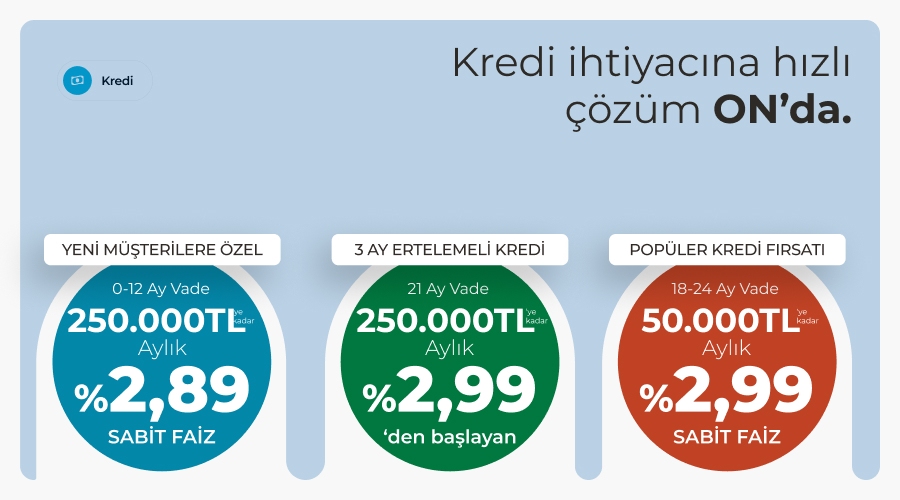 ON Dijital İhtiyaç Kredisi